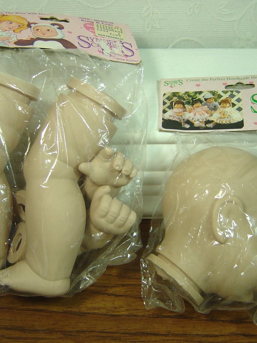 1990 Syndee's Crafts vinyl doll parts-head, arms, legs-size medium-16" doll